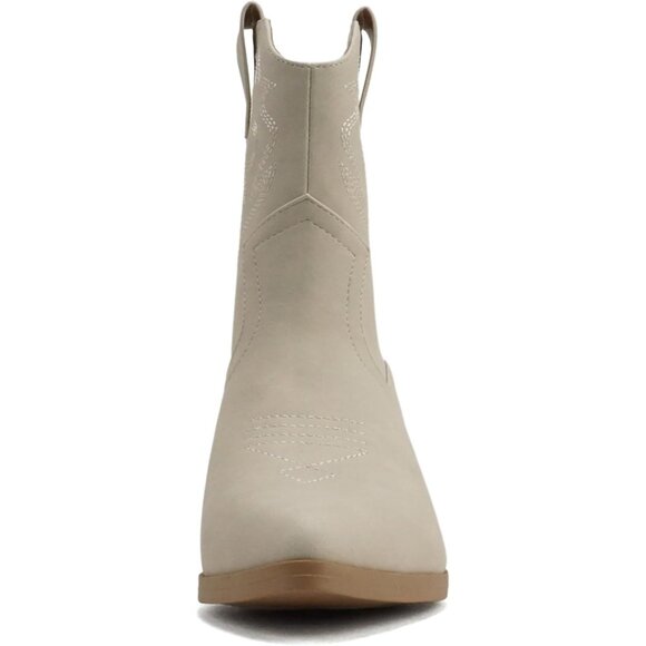 Blazing Ankle Boot Women Cream Pointe Toe  Low Heel - Picture 3 of 5